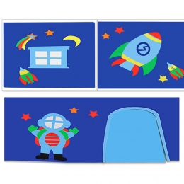 25korting-LeenBakker-VipackSpeelgordijnAstro-235x140x05Cm-Katoen-Blauw-05x140x235Cm