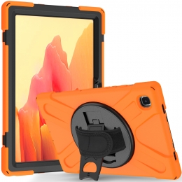 TabletHoesgeschiktvoorSamsungGalaxyTabA72020-104inch-HandStrapArmorCase-Oranje