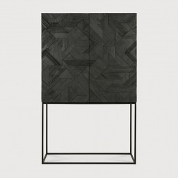 EthnicraftOpbergkastGraphicGevernistTeakhout160x100cm-Zwart