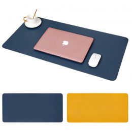 Case2go-BureauOnderlegger-60x40cm-Kunstleer-DonkerBlauwGeel
