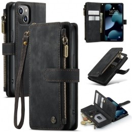 CaseMe-TelefoonhoesjegeschiktvoorAppleiPhone13Mini-WalletBookCasemetritssluiting-Magneetsluiting-Zwart
