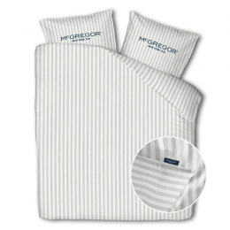 Sale-33DekbedovertrekMcGregor-Katoen-Grijs-Tweepersoons200x200Cm-WitGrijsKatoen-StrepenHotelLuxe-McGregor-Dekbed-Discounternl