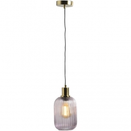 40korting-LeenBakker-HanglampFemme-120x25x14Cm-Glas-Roze