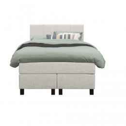 25korting-LeenBakker-BoxspringLivGeblokt-Ecru-120x200Cm-VierkantePoot-Stof-Crme