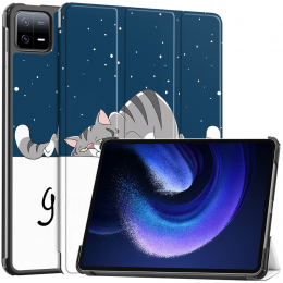 Case2go-TablethoesgeschiktvoorXiaomiPad6Pad6Pro-Tri-FoldBookCase-AutoWakeSleepfunctie-GoodNight