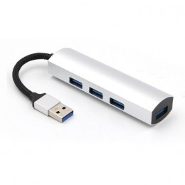 USBSplitter-USBHub30-4Poorten-USB30aansluiting-Aluminium-Zilver