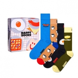 Happysocks4stuksBreakfastGiftSetActie