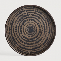 EthnicraftRondDienbladTribalQuest48cm-Zwart