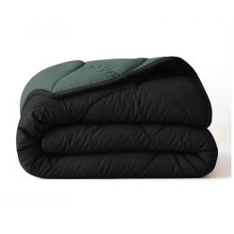 11GratisWasbaarDekbedZonderOvertrek-LazyZonderOvertrekDoubleFaceZwartDonkergroen-ExclusiefKussensloop-240x200CmLits-Jumeaux-Sleeptime-Dekbed-Discounternl