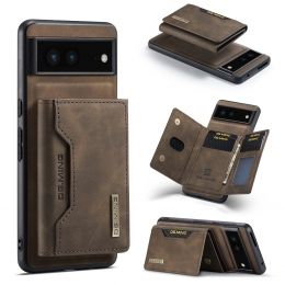 CaseMe-TelefoonhoesjegeschiktvoorGooglePixel7-BackCover-MetMagnetischePasjeshouder-DonkerBruin