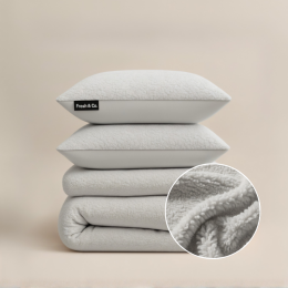 DekbedovertrekTeddy-Lichtgrijs-Tweepersoons200x200Cm-GrijsMicrovezelTeddy-Effen-FreshAndCo-Dekbed-Discounternl