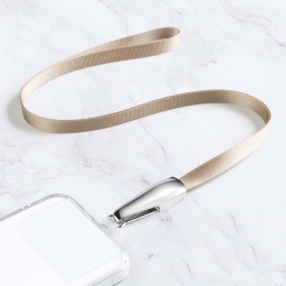 Telefoonkoord-UniverseleKoordvoorMobiel-MetAfneembaarKoord-42cmkoord-Beige