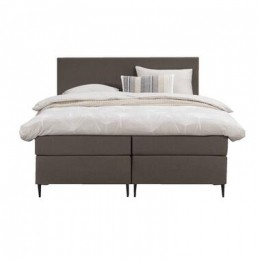 BoxspringLivegaal-donkerbruin-180x200cm-slankepoot-LeenBakker
