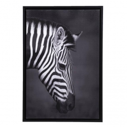 LeenBakker-SchilderijZebra-64x44Cm-Canvas-Zwart
