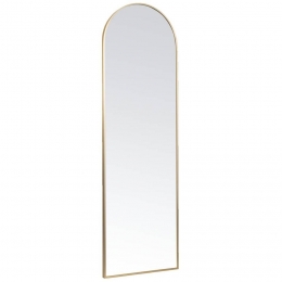 25korting-LeenBakker-PasspiegelArch-Aluminium-145x45Cm-MetaalGlas-Goudkleurig