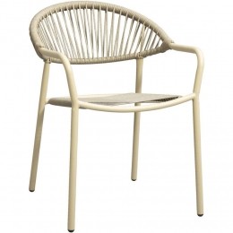 LeenBakker-TerrasstoelPalamos-Naturelzand-MetaalKunststof-Beige-62x57x78Cm