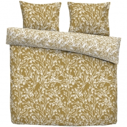 LeenBakker-DekbedovertrekAila-Okerwit-200x200220Cm-Katoen-GeelWit