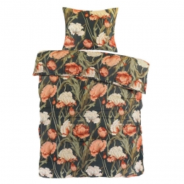 LeenBakker-DekbedovertrekFleur-geel-140x200220Cm-KatoenSatijn-Zwart