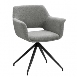 40korting-LeenBakker-EetkamerstoelBelle-Stof-StofMetaal-Grijs-61x62x82Cm