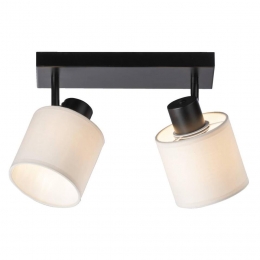 LeenBakker-Spot2-lichtsAmani-Zwartoff-white-E27-Metaal-BeigeZwart-30x15x15Cm