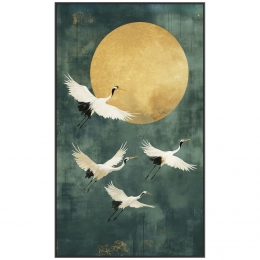 LeenBakker-SchilderijVolleMaanFCL-118x70Cm-MDF-GroenGoudkleurigZwart-37x70x118Cm