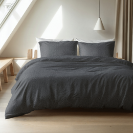 Sale-34DekbedovertrekFlanelJason-Antraciet-Eenpersoons140x200Cm-AntracietFlanel-Effen-SleeptimeElegance-Dekbed-Discounternl