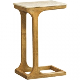 LeenBakker-BijzettafelZeno-Naturel-40x30x66Cm-Mangohout-Beige