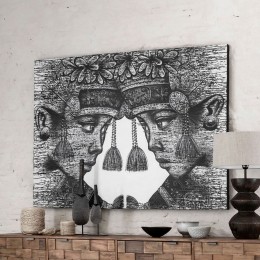MUSTLivingWandpaneelBalineseTwins110x150cm-ZwartWit