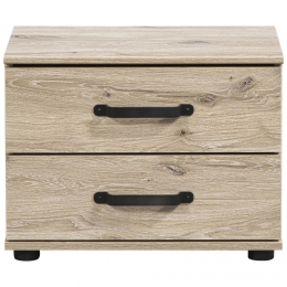 25korting-LeenBakker-NachtkastjeDex-LichtEikenkleur-40x52x38Cm-Spaanplaat-BruinBeige