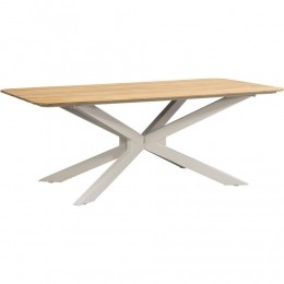 40korting-LeenBakker-TuintafelPerpignan-Zand-75x200x100Cm-AluminiumTeakhout-Beige