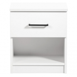 25korting-LeenBakker-NachtkastjeSena-1Lade-Spaanplaat-Wit-41x473x32Cm