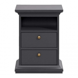 25korting-LeenBakker-NachtkastjeAmber-2Lades-Antraciet-Spaanplaat-Grijs-436x588x40Cm