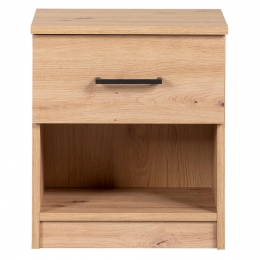 25korting-LeenBakker-NachtkastjeSena-1Lade-Eikenkleur-Spaanplaat-Bruin-41x473x32Cm