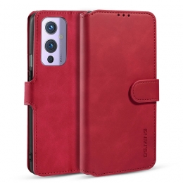 CaseMe-OnePlus9Hoesje-MetMagnetischeSluiting-MingSerie-LerenBookCase-Rood