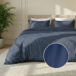 DekbedovertrekEmbossedGeometric-Blauw-Tweepersoons200x200Cm-BlauwMicrovezel-Effen-Zydante-Dekbed-Discounternl