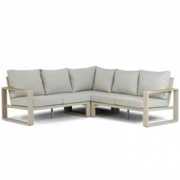 Hoekloungeset5personenAluminiumPolywoodteakfinishTaupeLifestyle
