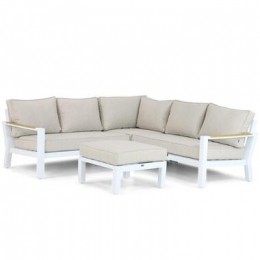 Hoekloungeset5personenAluminiumPolywoodteakfinishWitLifestyleGarden