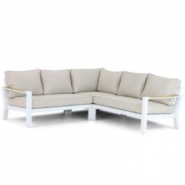 Hoekloungeset5personenAluminiumPolywoodteakfinishWitLifestyleGarden