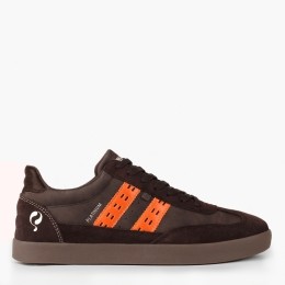 HerenSneakerPlatinumDonkerbruinOranje