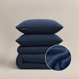DekbedovertrekTeddy-Navy-Eenpersoons140x200Cm-NavyMicrovezelTeddy-Effen-FreshAndCo-Dekbed-Discounternl