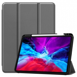iPadHoesvoorAppleiPadPro2020HoesCover-11inch-Tri-FoldBookCase-ApplePencilHouder-Grijs