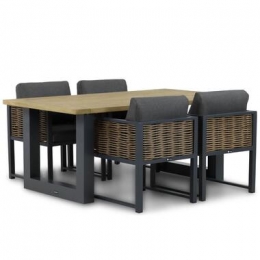 Tuinset4personen180cmAluminiumwickerGrijsSantikaFurnitureSantika