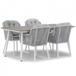 Tuinset4personen180cmRopeAluminiumpolywoodWitSantikaFurniture