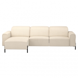 20korting-LeenBakker-HoekbankDaveLinks-ElektrischVerstelbaar-Stof-Crme-172x275x79Cm