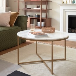 KaveHomeRondesalontafelSheffieldWitmarmergoud80cm