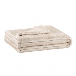 25korting-OpOpLeenBakker-PlaidXavier-130x160Cm-PolyesterFleece-Taupe
