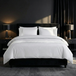 DekbedovertrekVelvetBand-Wit-Eenpersoons140x200Cm-WitMicrovezel-Effen-Sleeptime-Dekbed-Discounternl