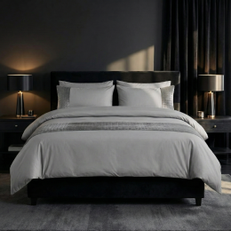 DekbedovertrekVelvetBand-SandGrijs-Tweepersoons200x200Cm-GrijsMicrovezel-Effen-Sleeptime-Dekbed-Discounternl