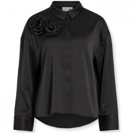 BlouseVilaMedinaRoseShirtLS-Black