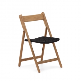 KaveHomeInklapbareTuinstoelDandaraAcaciahoutentouw-Zwart
